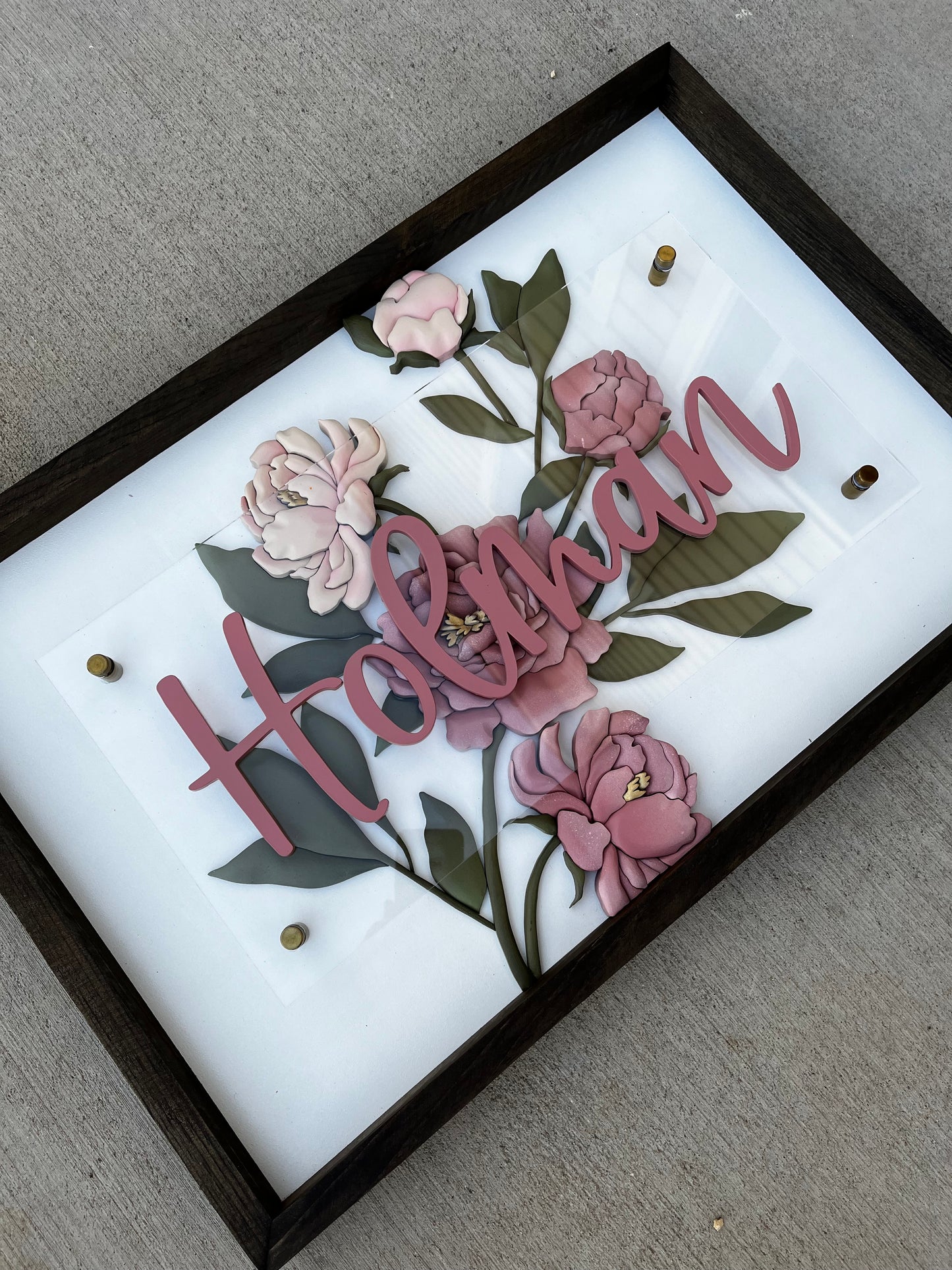 Holman Last Name - Floral Sign