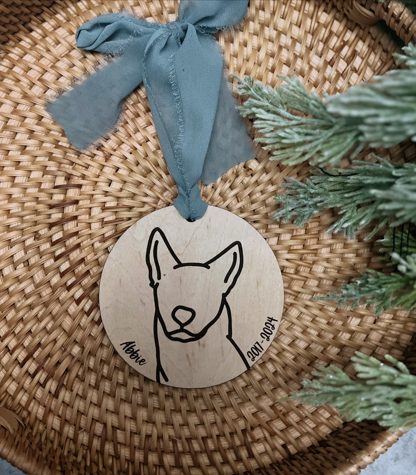 Line Portrait Pet Memorial Ornament