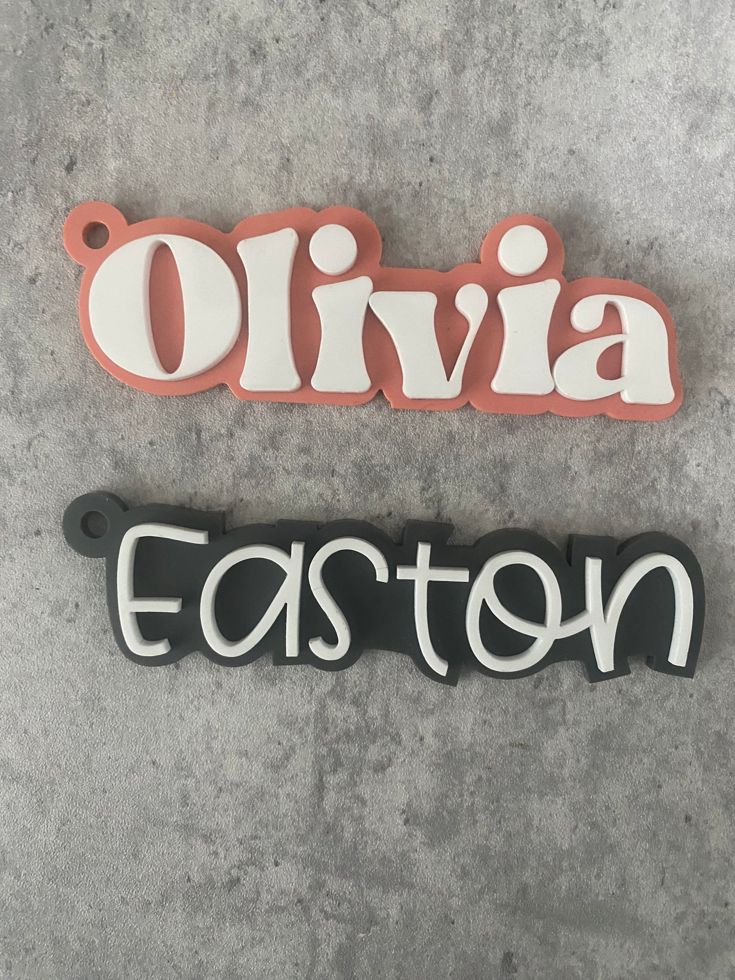 Personalized Outlined Name Backpack Tag - Keychain- Back to School