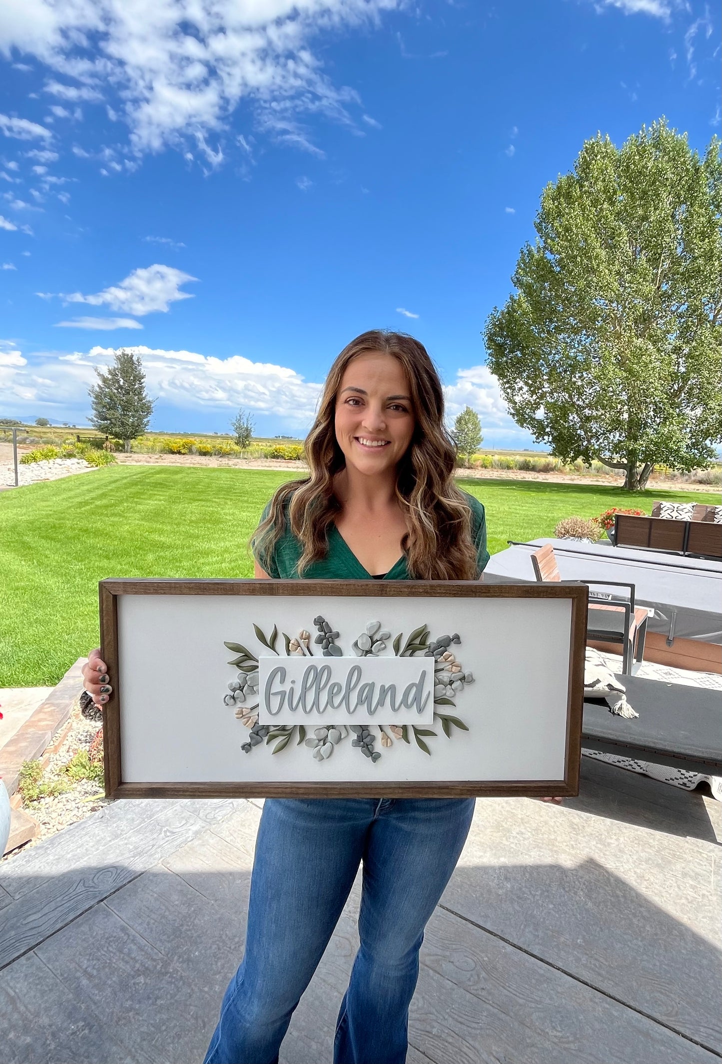 Gilliland Last Name - Greenery Sign