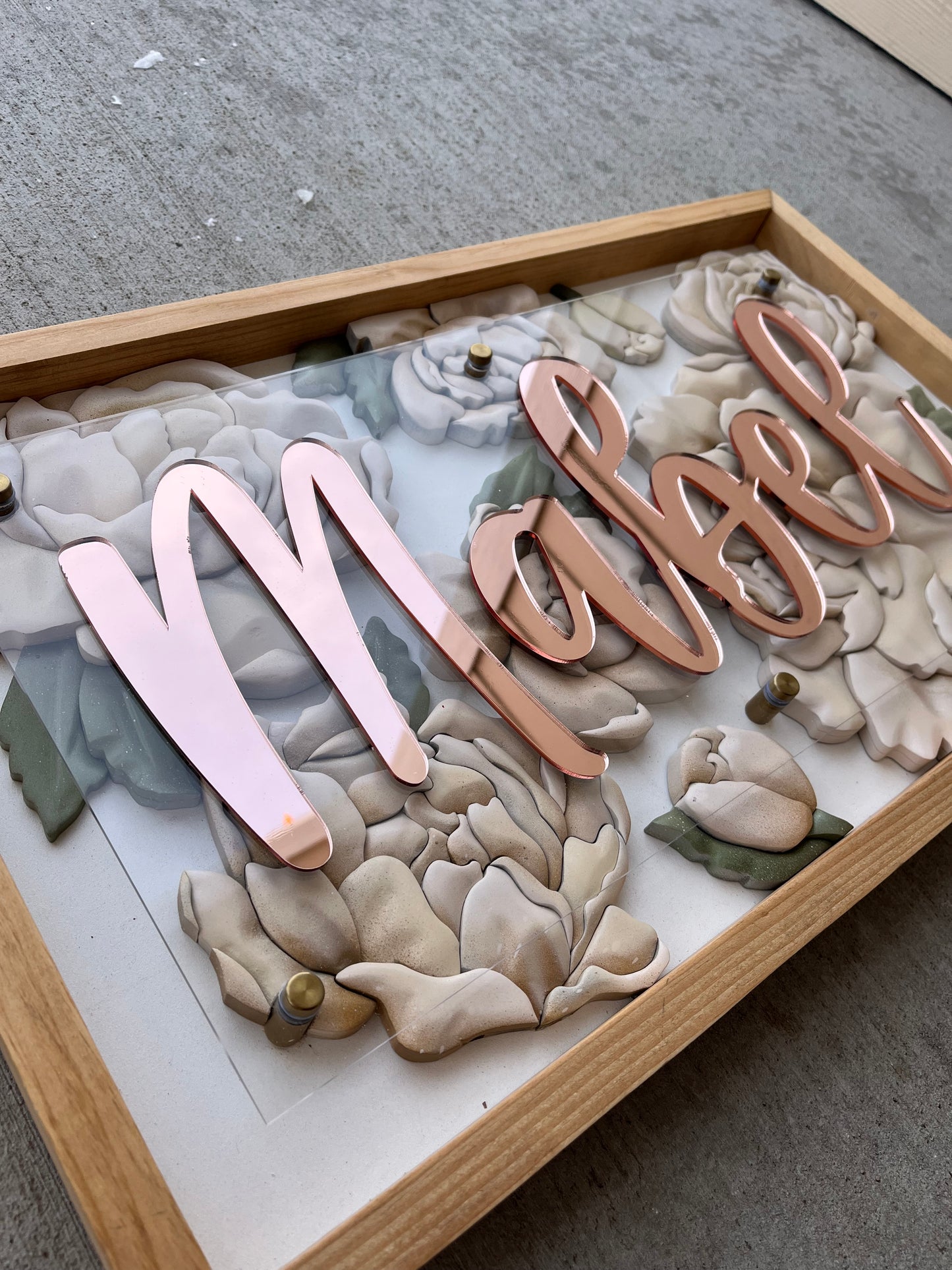 Mabel Floral Nursery Sign - Wood Sign