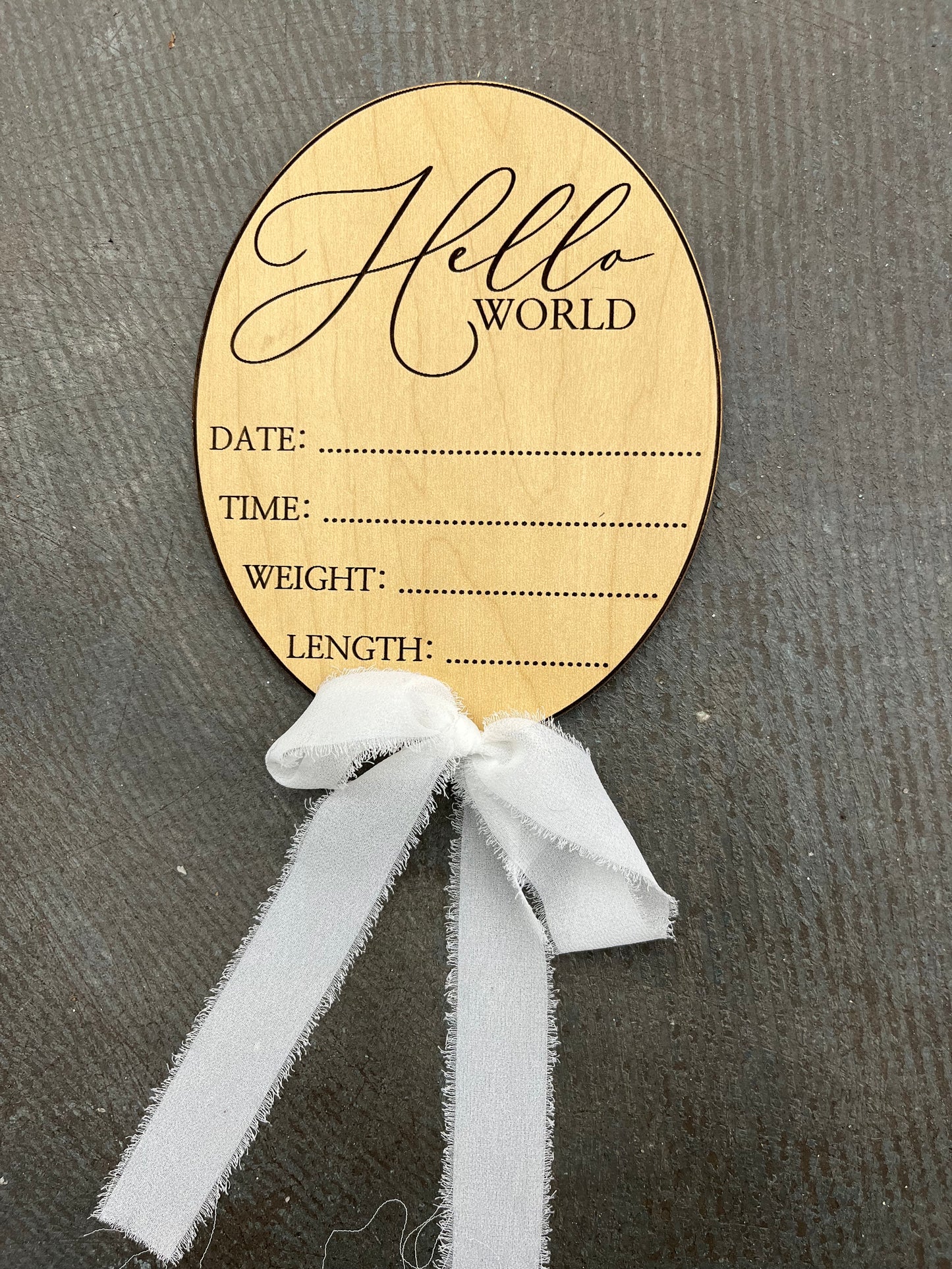 Lace Birth Announcement - Hello World