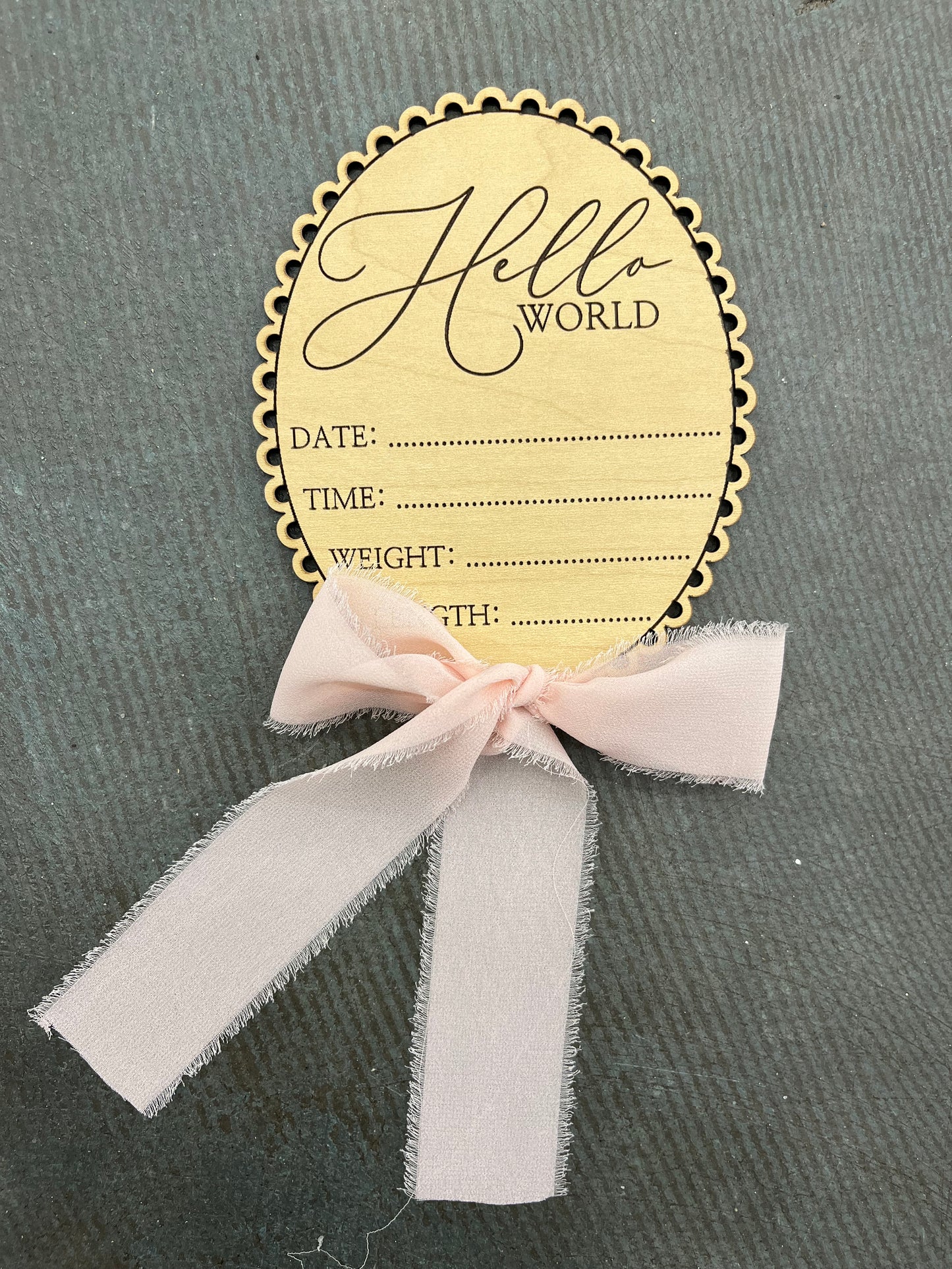 Lace Birth Announcement - Hello World