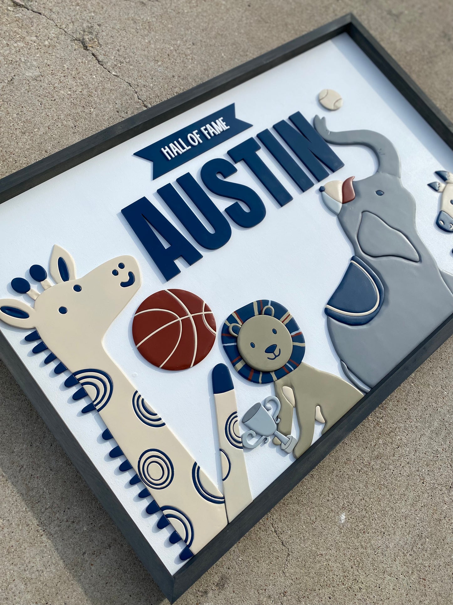 Austin Sporty Animals Nursery Sign