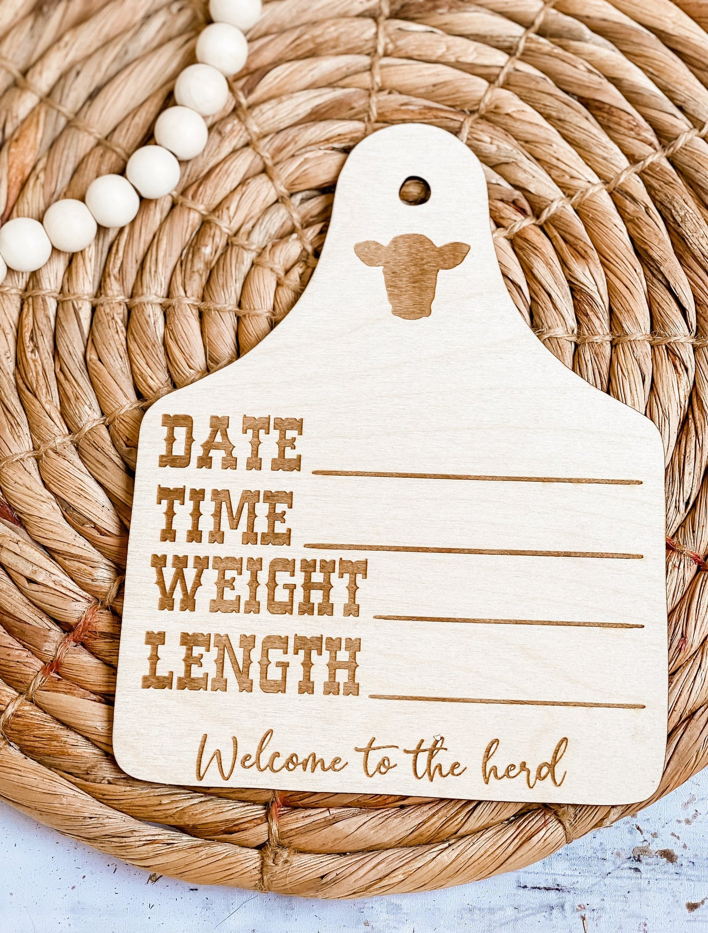 Baby Milestone Markers - Cow Tag
