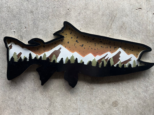 Rainbow Trout Wall Sign/Shelf Plaque