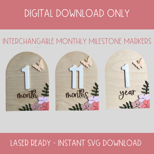 Birth Stat Floral Arch -  Digital Download SVG