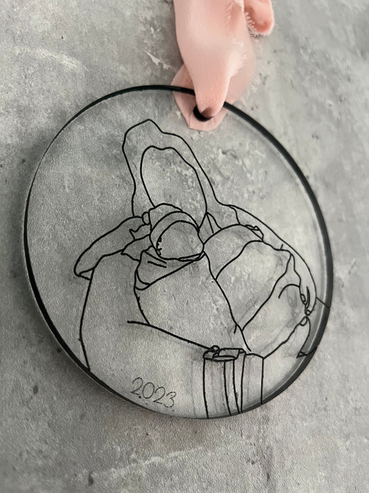 Baby’s First Christmas Line Portrait Ornament