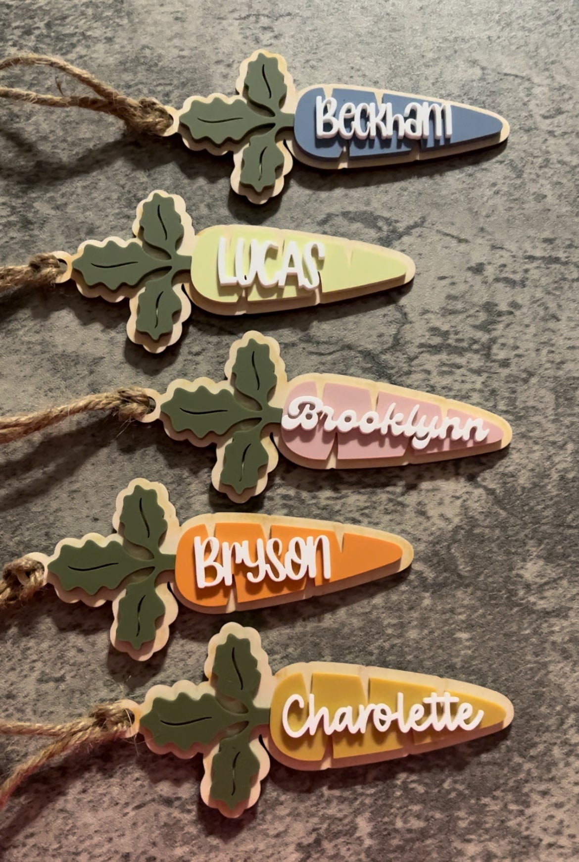 Personalized Easter Name Tags - Carrots