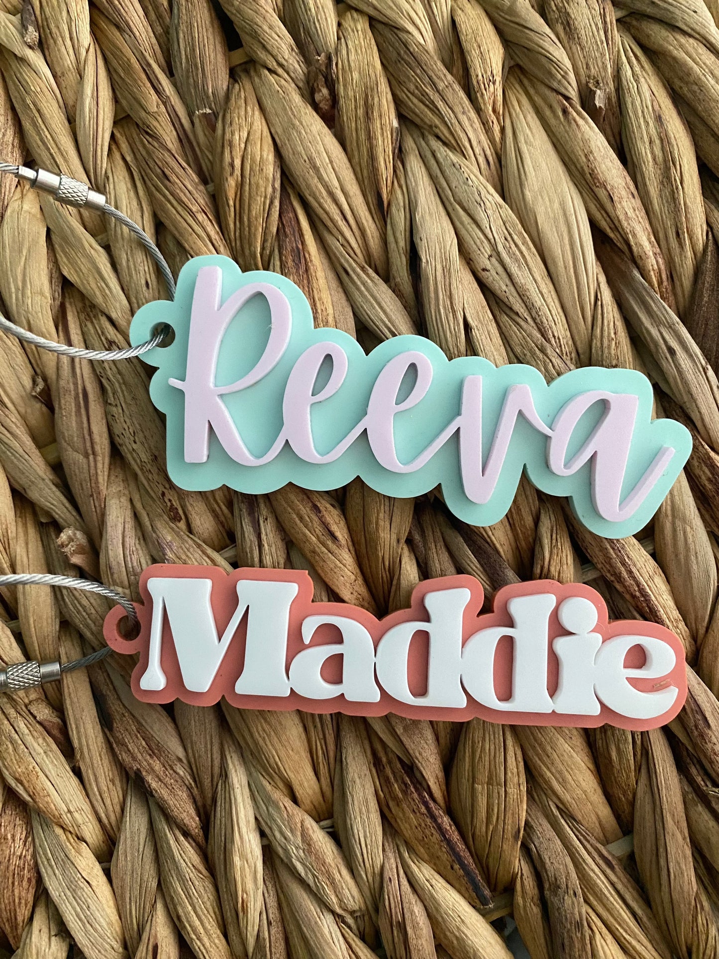 Personalized Outlined Name Backpack Tag - Keychain- Back to School