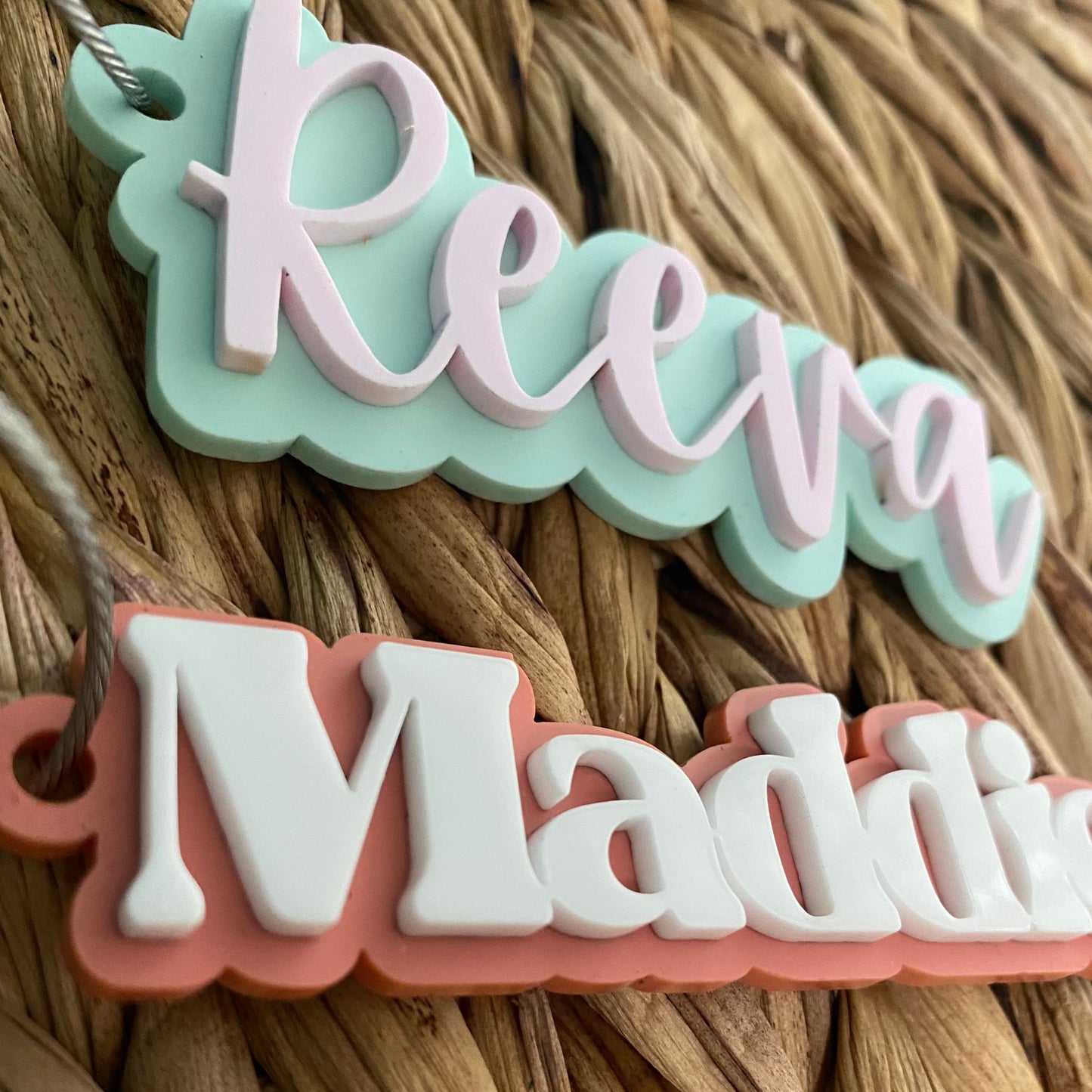 Personalized Outlined Name Backpack Tag - Keychain- Back to School