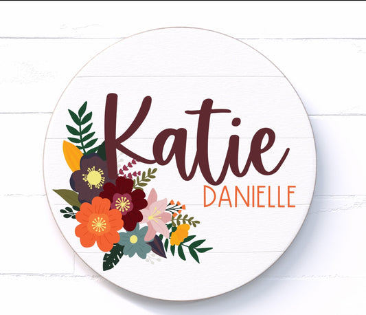 Katie Floral Nursery Sign - Wood Sign