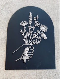 Hand Bouquet Arch- Wood Sign