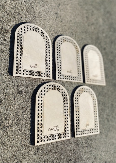 Baby Milestone Markers - Rattan Cane & Interchangeable Numbers