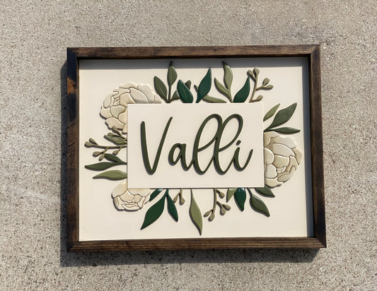 Vallie Floral Name Sign