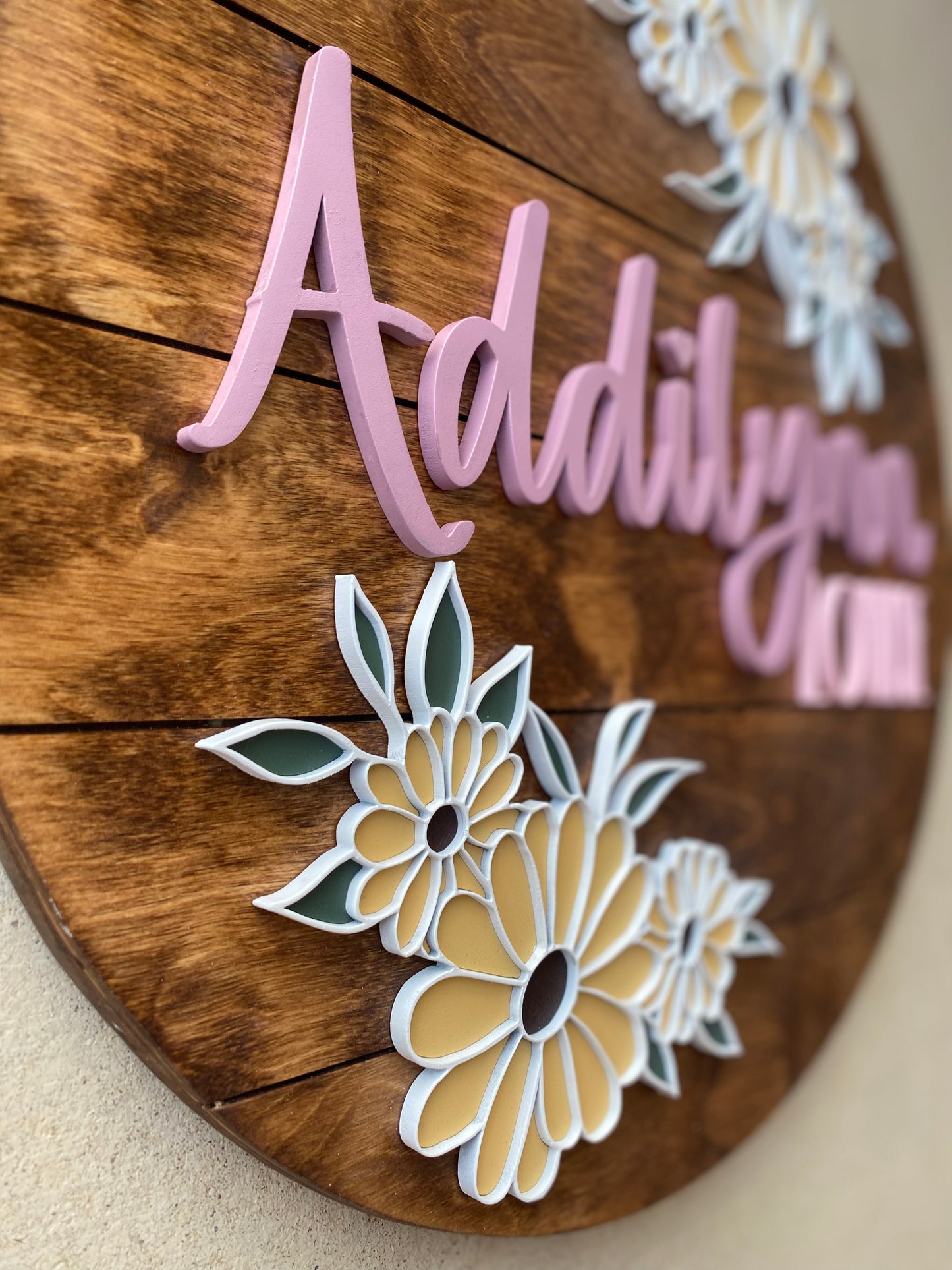 Addilynn Floral Nursery Sign - Wood Sign