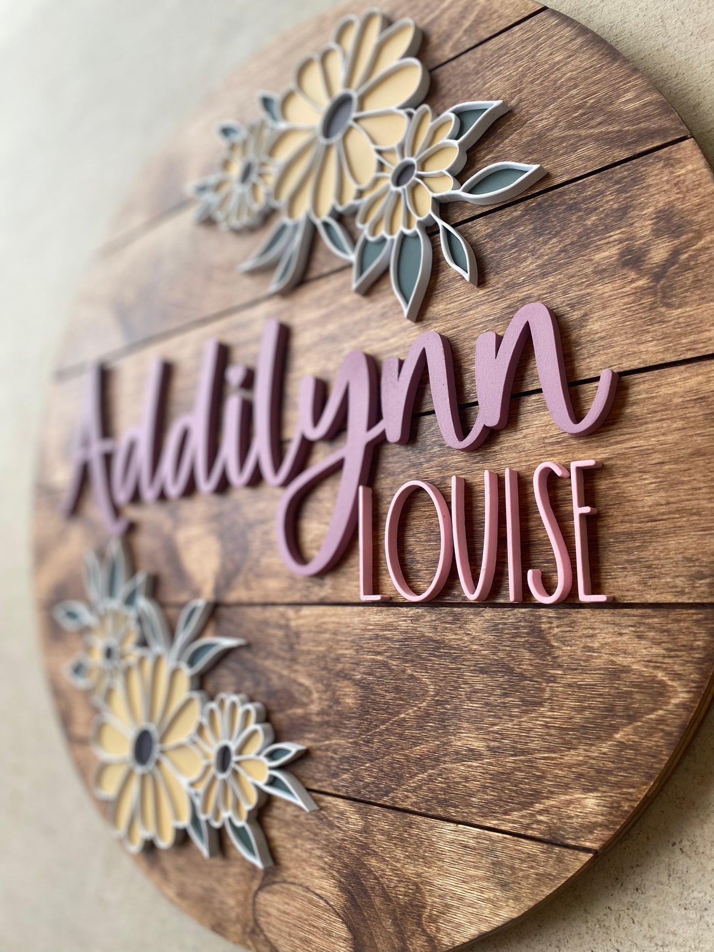 Addilynn Floral Nursery Sign - Wood Sign