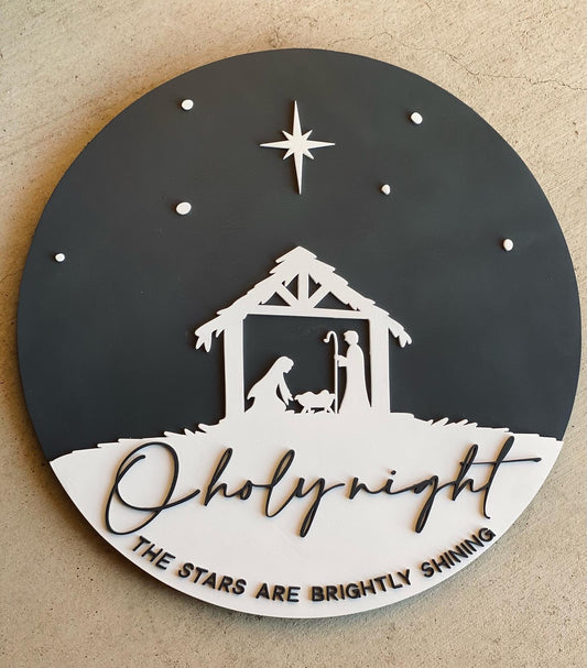 O Holy Night - Wood Sign