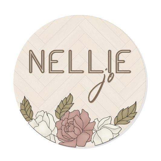 Nellie Floral Nursery Sign