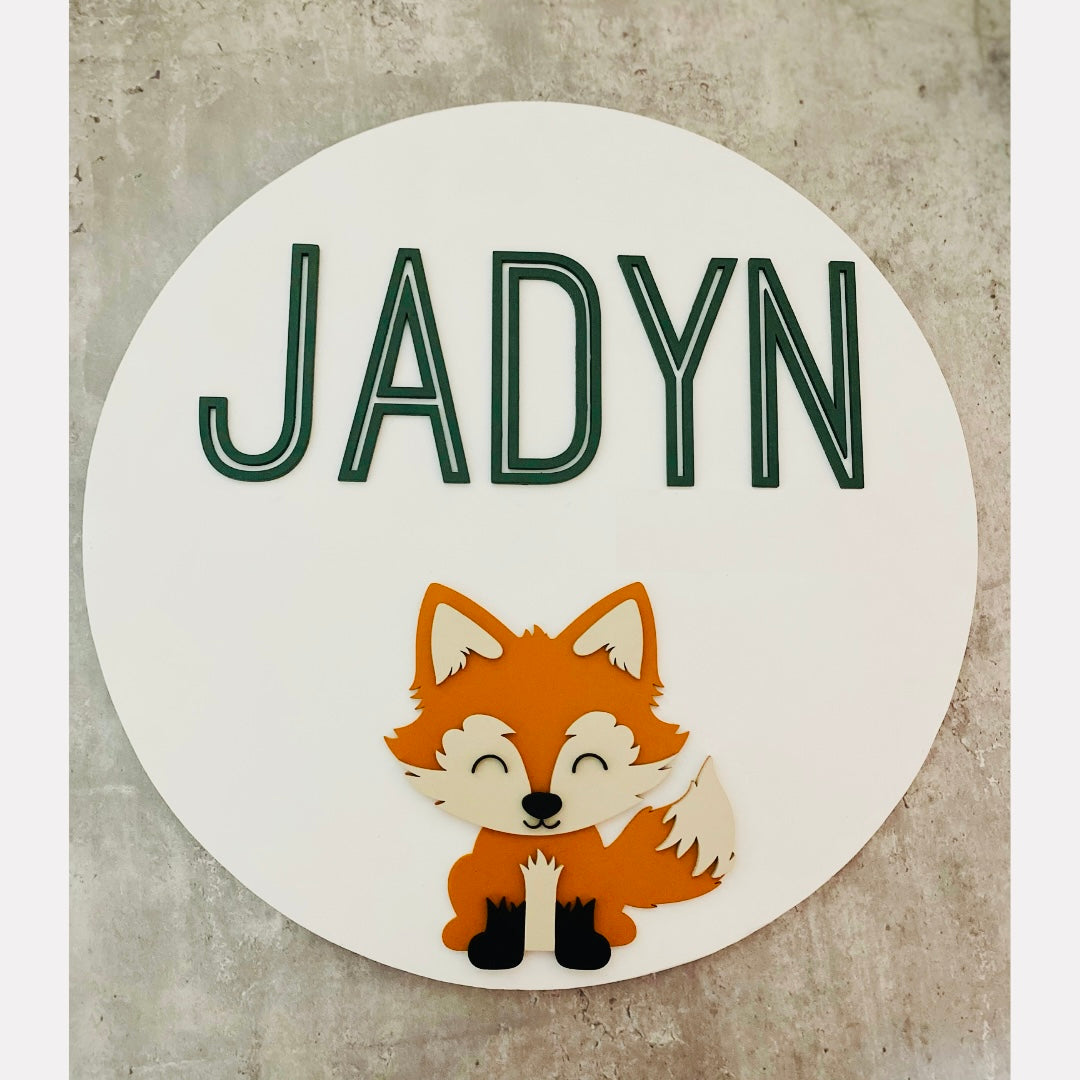 Jaydn Fox Nursery Sign - Wood Sign