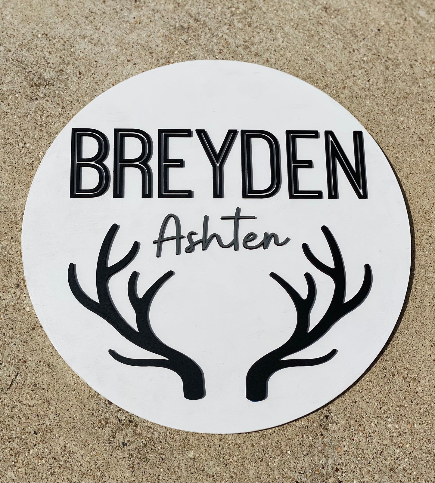 Breyden Antler Name Sign - Wood Sign