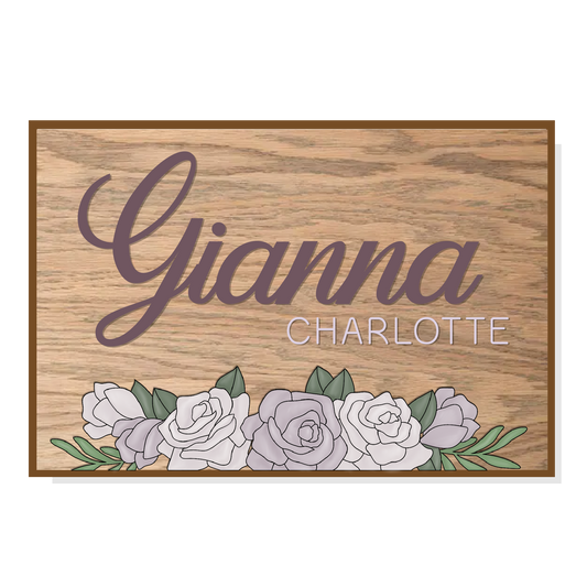 Gianna Floral Nursery Sign