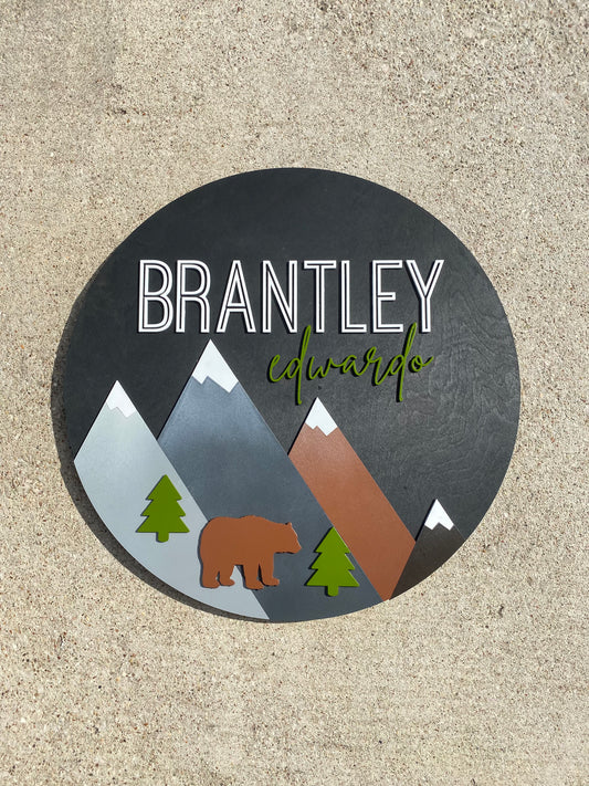 Brantley Mountain Name Sign - Wood Sign