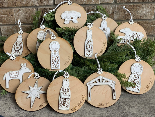 12 Days of Christmas Nativity Ornaments